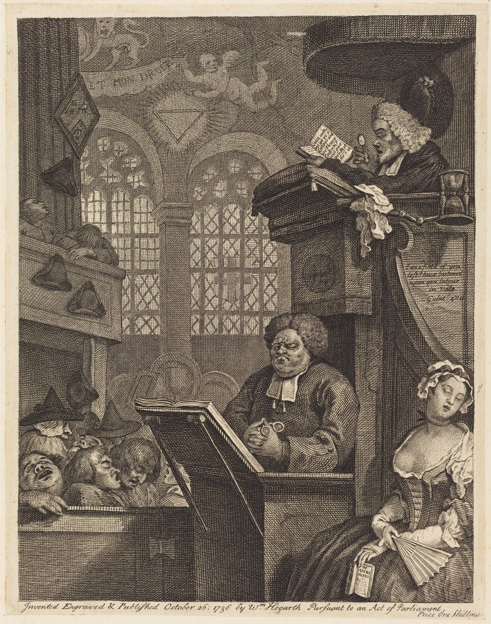 Den sovande församlingen av William Hogarth