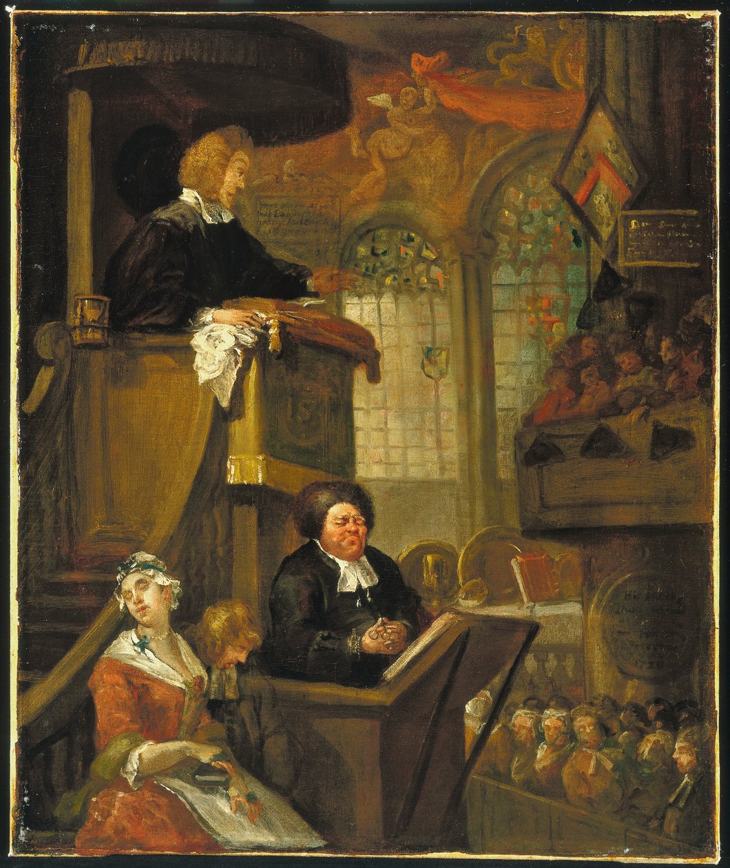 Den sovande församlingen av William Hogarth