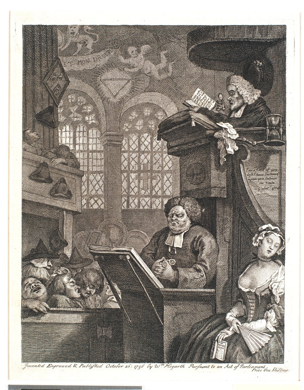Den sovande församlingen av William Hogarth
