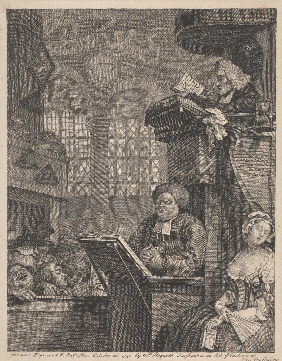 Den sovande församlingen av William Hogarth