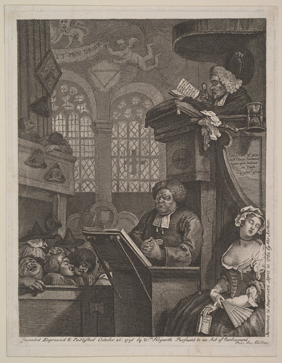 Den sovande församlingen, 21 april 1762. av William Hogarth