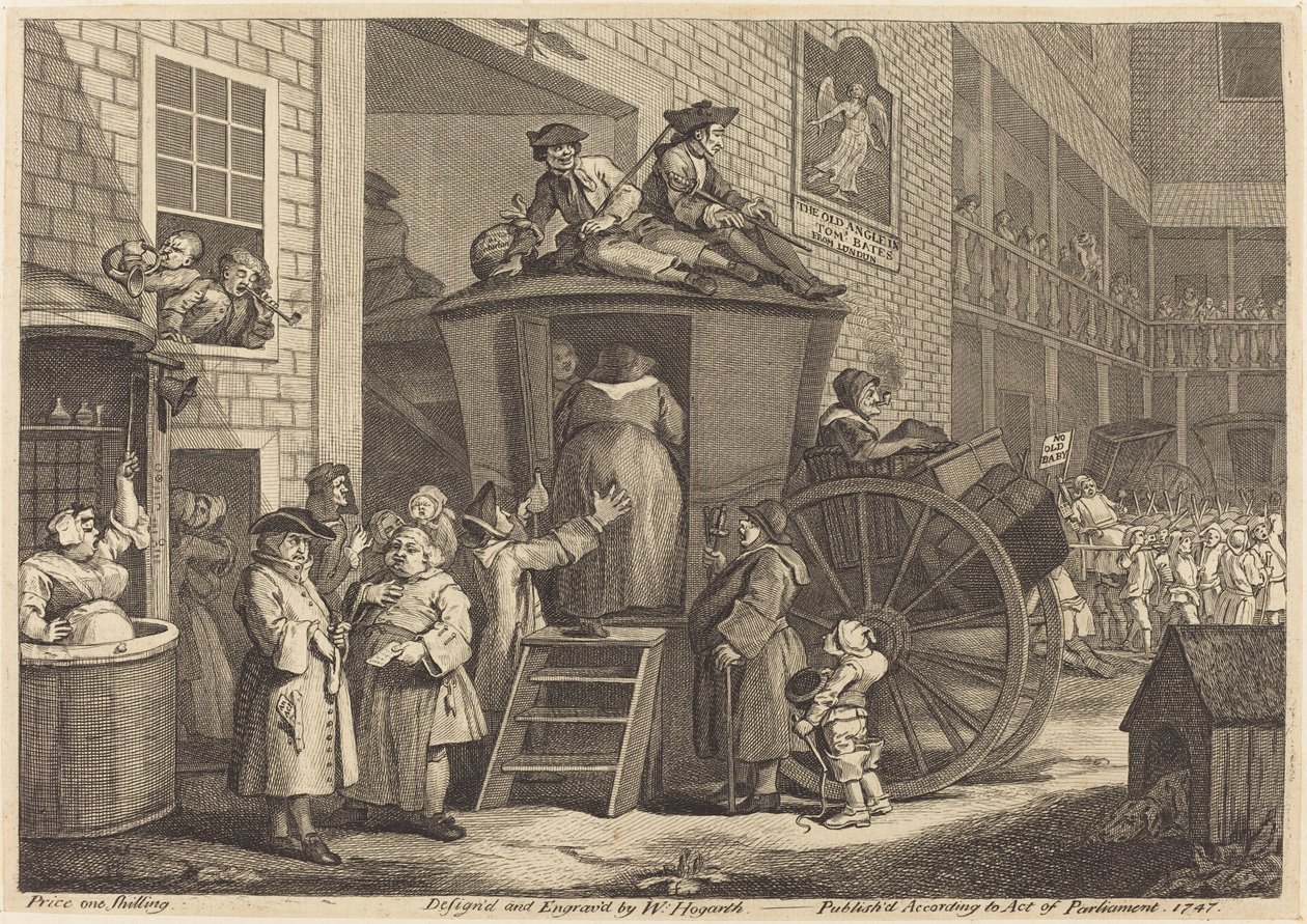 The Stage-coach, eller Country Inn Yard av William Hogarth