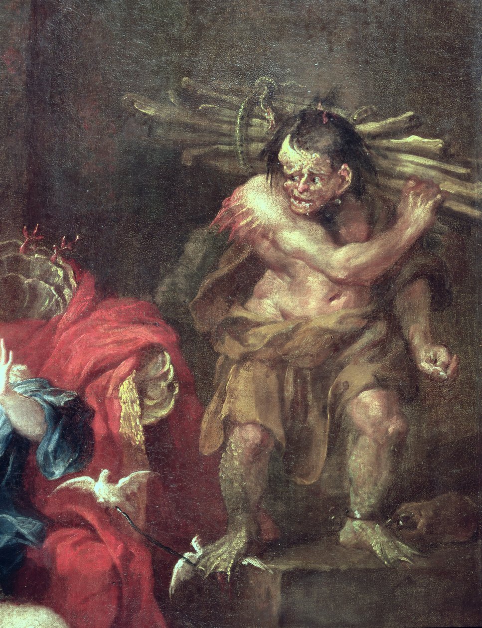 Stormen, detalj av Caliban olja på duk detalj av 353593 av William Hogarth
