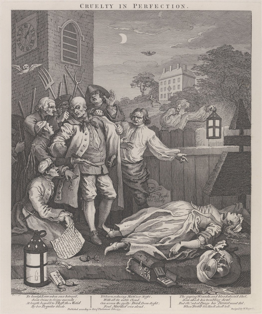Det tredje stadiet av grymhet: Grymhet i fulländning av William Hogarth