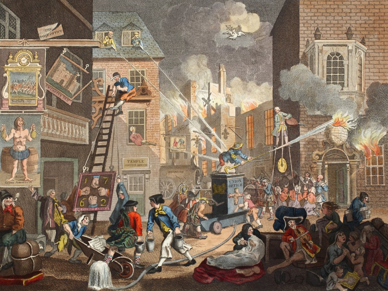 The Times, tavla I, illustration från "Hogarth Restored: The Whole Works of the hyllade William Hogarth, re-graved by Thomas Cook", pub. 1812 (handfärgad gravyr) av William Hogarth