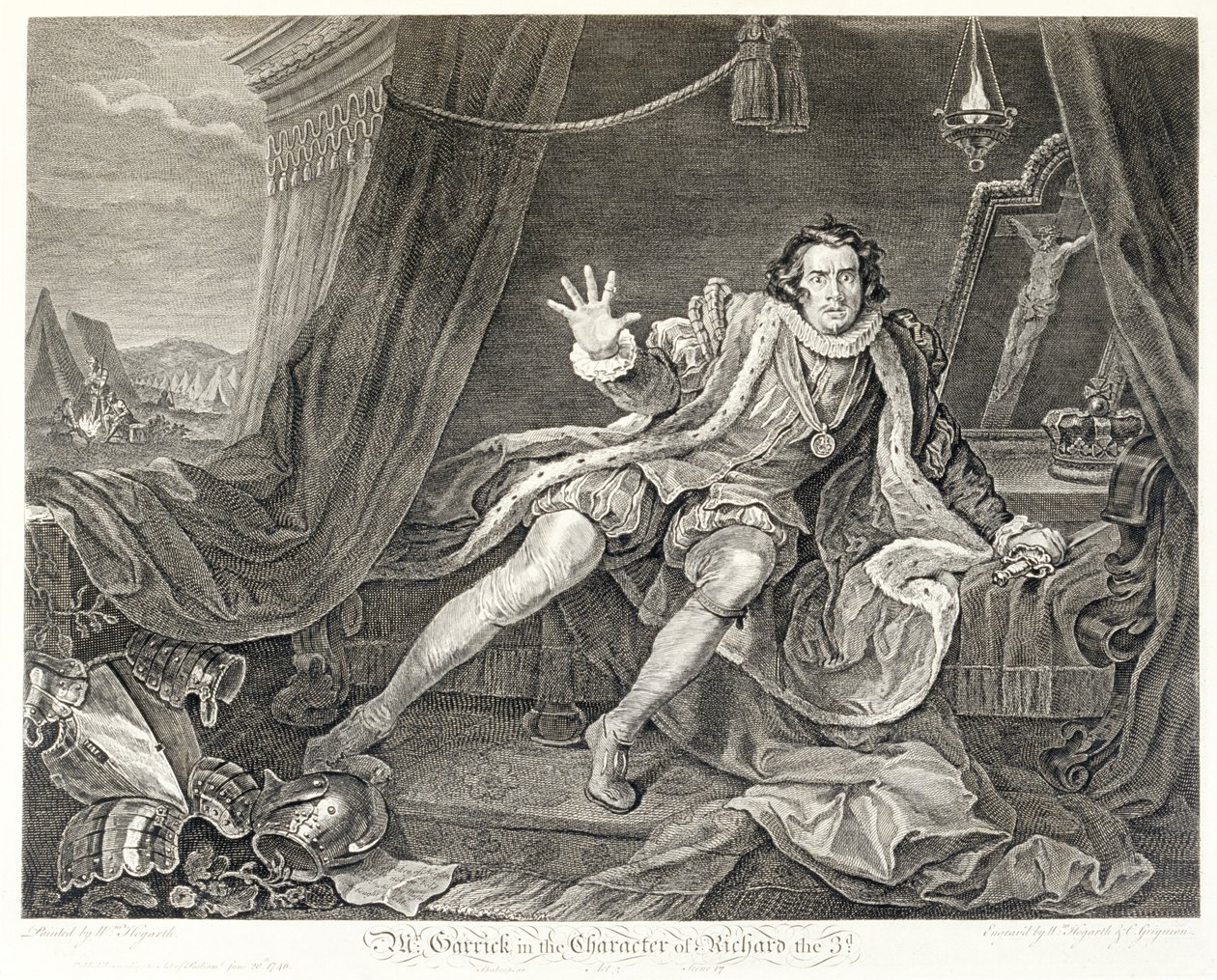 Skådespelaren David Garrick i rollen som Richard III, 1746 av William Hogarth