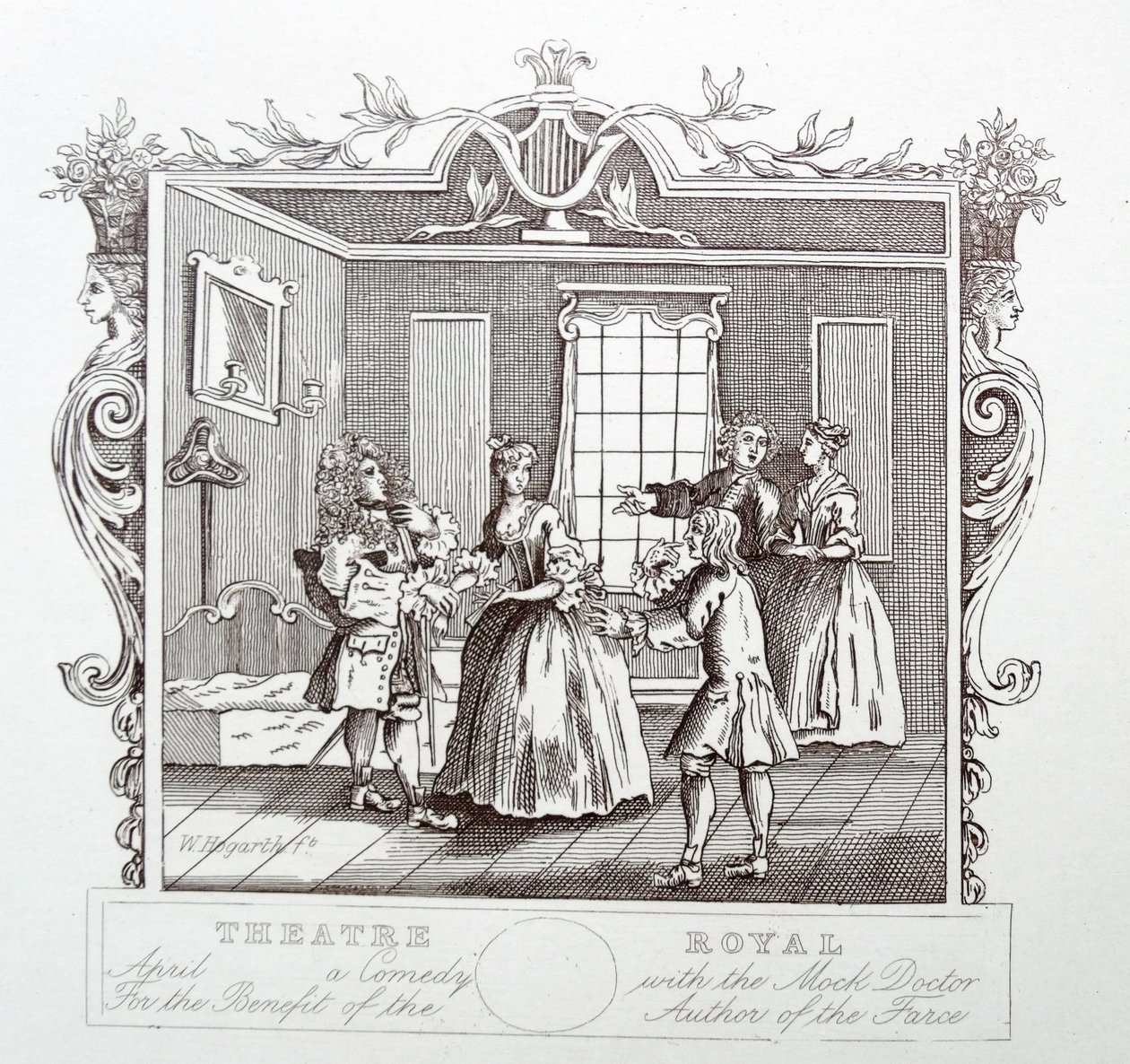 Kungliga Teatern; Drury körfält; London av William Hogarth