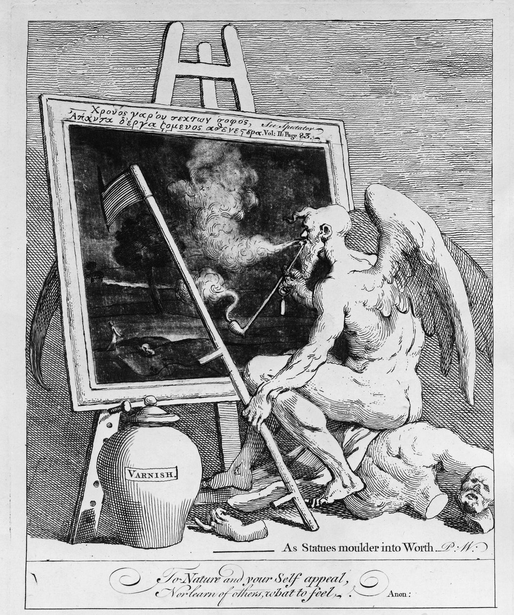Tid som röker en bild, 1761 av William Hogarth