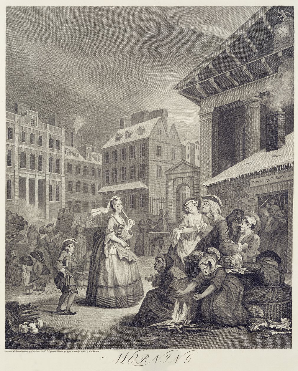 Tider på dagen: Morgon (gravyr) av William Hogarth