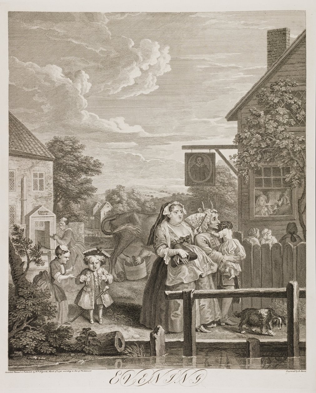 en: Fyra tider på dygnet: Kväll av William Hogarth