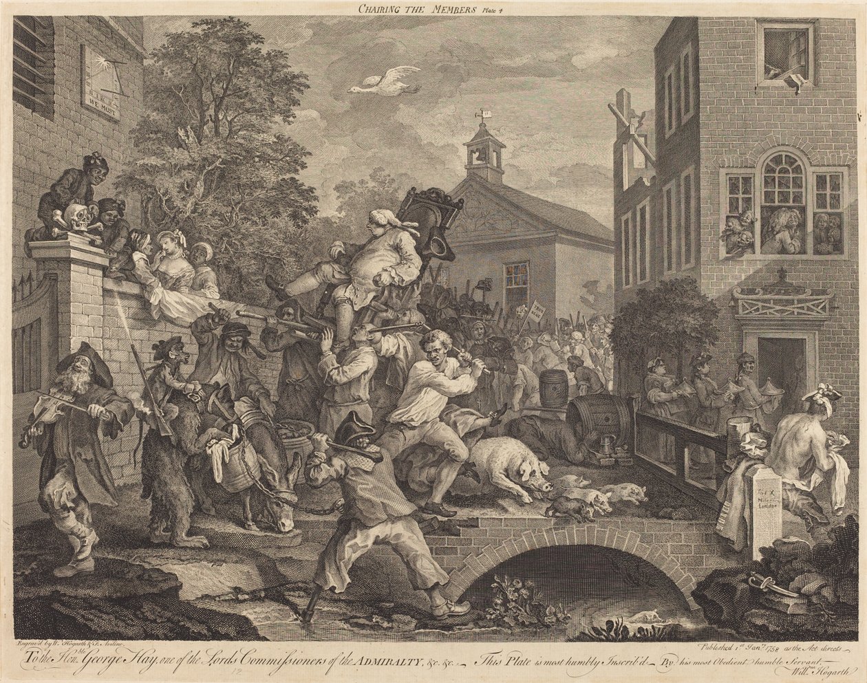 Ordförande för ledamöterna av William Hogarth and Francois Antoine Aveline