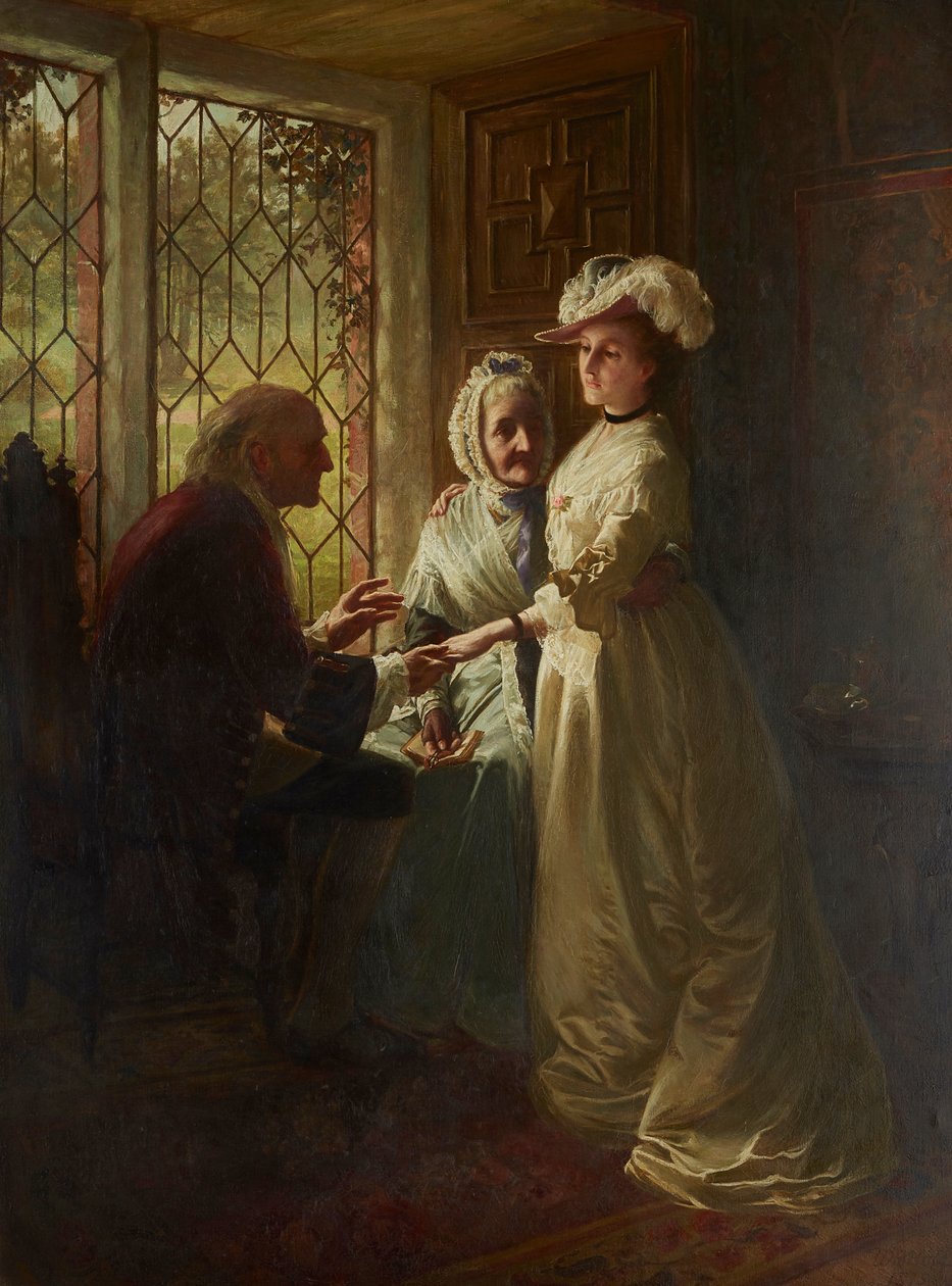 En dotter tar avsked (olja på duk) av William Hole