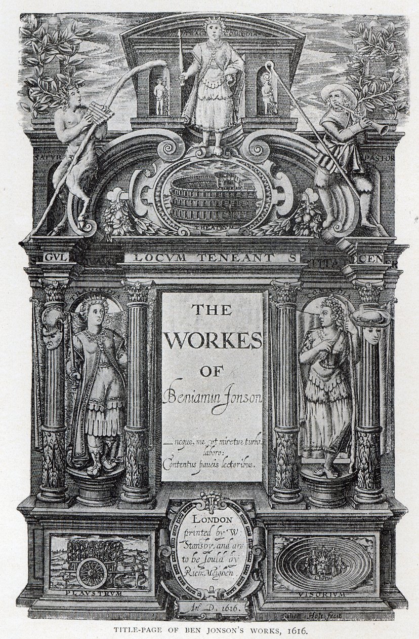 Titelblad till "The Works of Benjamin Jonson", 1616 av William Hole
