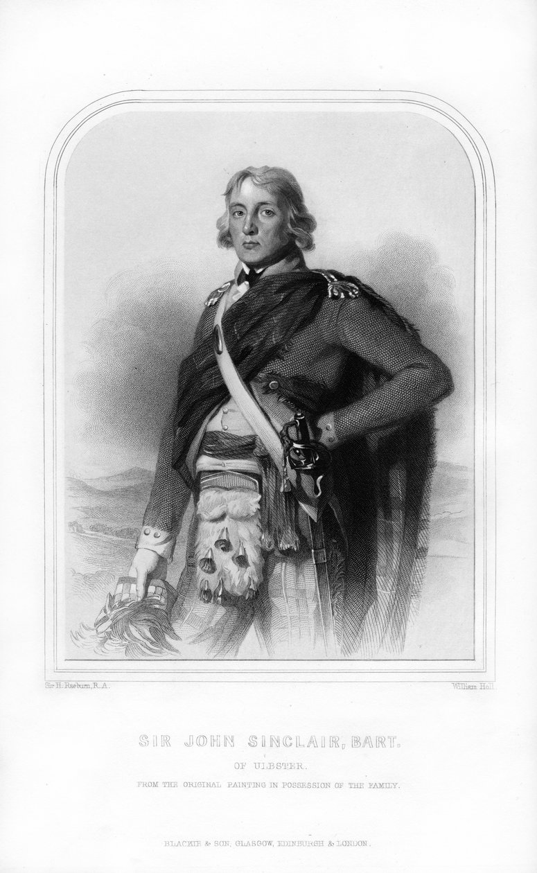 Sir John Sinclair från Ulbster, skotsk politiker, advokat och jordbruksreformator, 1870. av William Holl