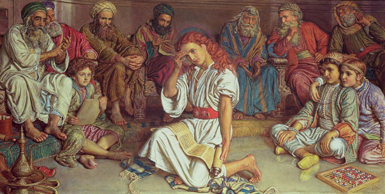 Kristus bland läkarna, 1887 (gouache) av William Holman Hunt
