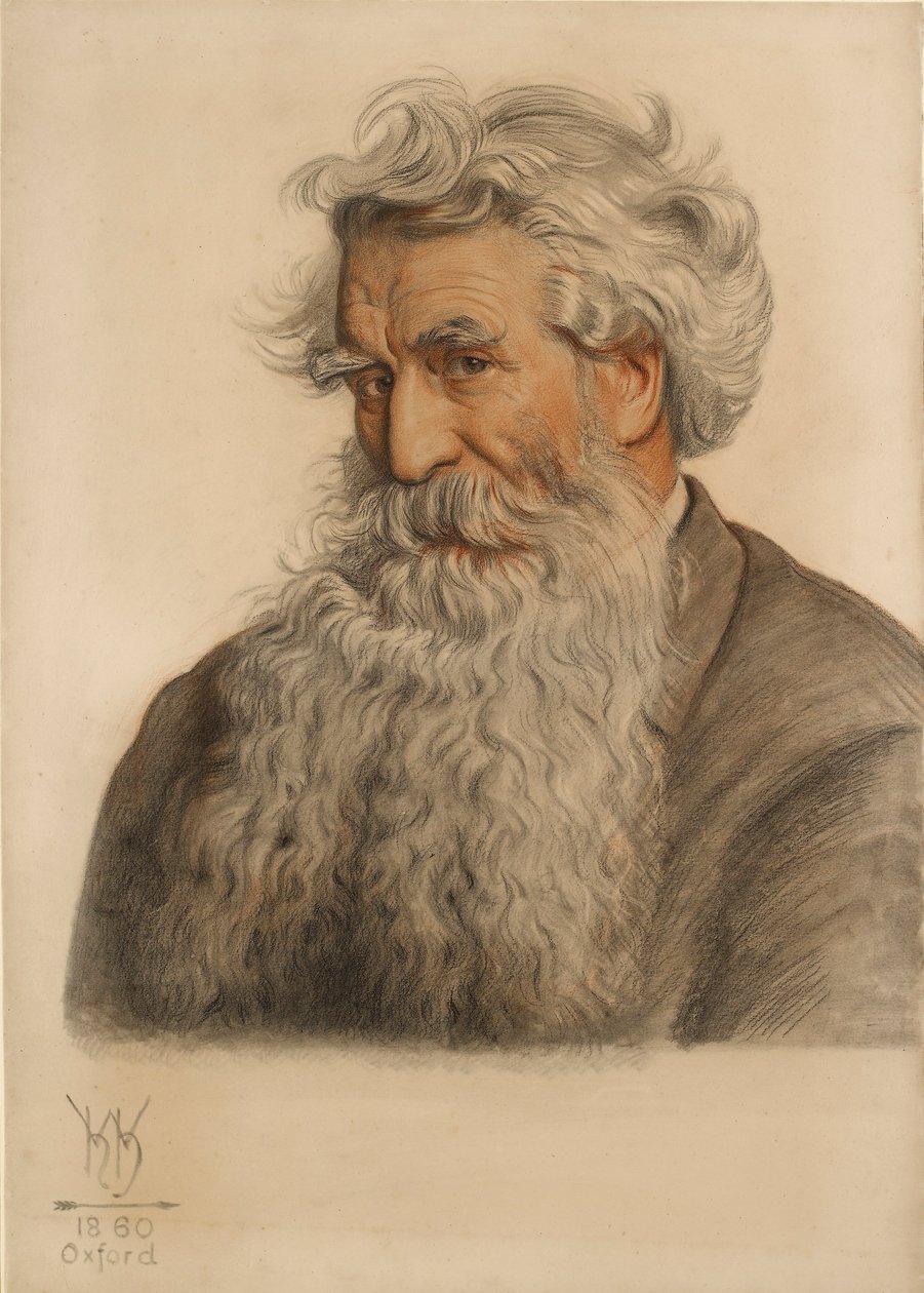 Porträtt av Thomas Combe, skrivare vid universitetet 1796-1872 av William Holman Hunt