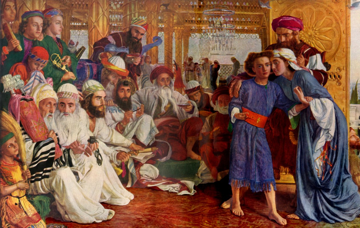 Upptäckten av Frälsaren i templet beskuren, 1854-1855, 1936. av William Holman Hunt