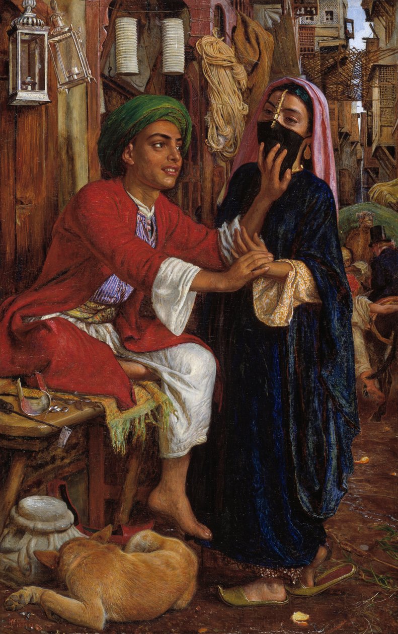 Lyktmakarens uppvaktning, en gatuscen i Kairo av William Holman Hunt