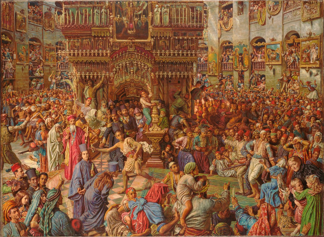 Miraklet med den heliga elden, Heliga gravens kyrka av William Holman Hunt