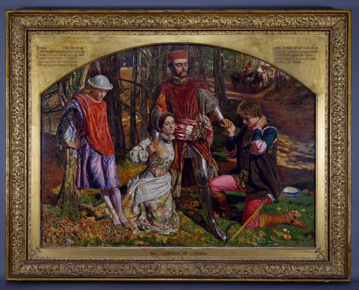 Valentine räddar Sylvia från Proteus, 1851 av William Holman Hunt