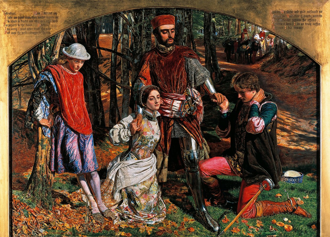 Valentino räddar Silvia från Proteus av William Holman Hunt