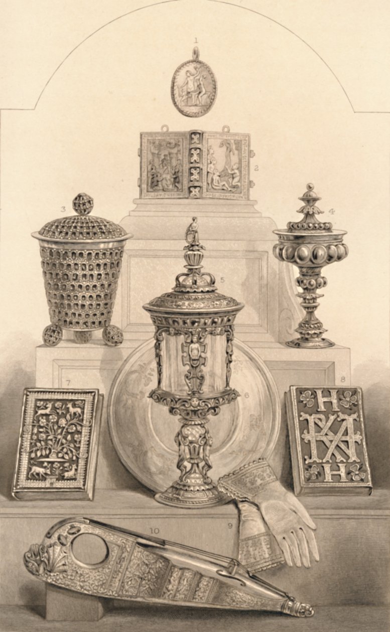 Reliker associerade med drottning Elizabeth, 1886 av William Home Lizars
