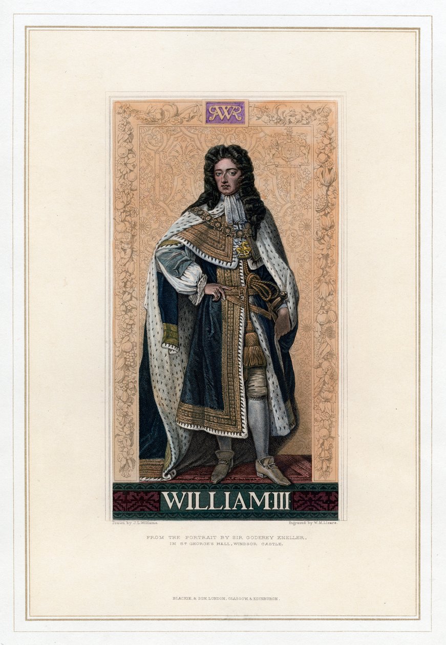 Vilhelm III, kung av England, Skottland och Irland. av William Home Lizars