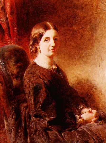 Porträtt av en sittande kvinna, som sägs vara Mrs Huggins av William Huggins