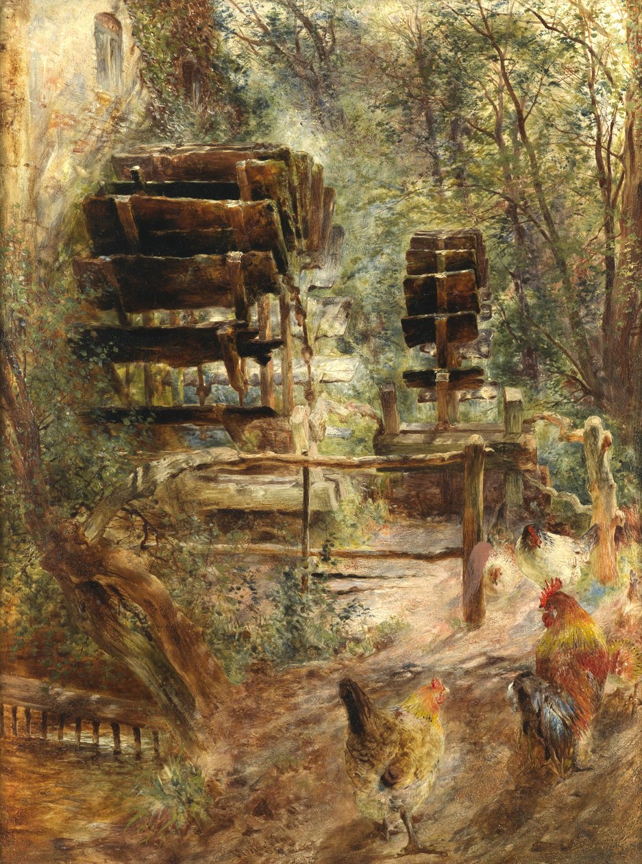 Vattenkvarn i Rossett, norra Wales av William Huggins
