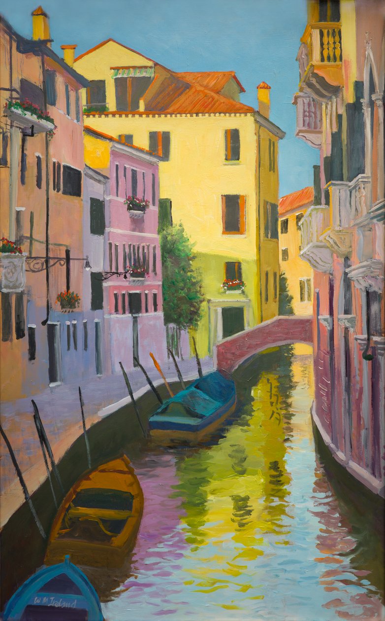 Burano Canal (olja ombord) av William Ireland