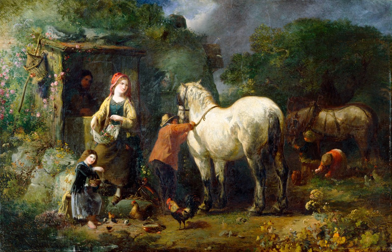 The Old Carthorse (olja på duk) av William J. Perry