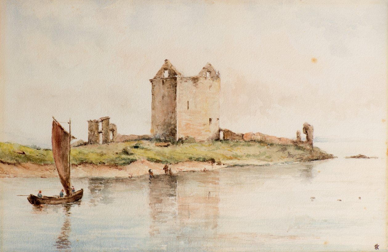 Broughty Castle 1850, ca 1850 (akvarell) av William J. Renny