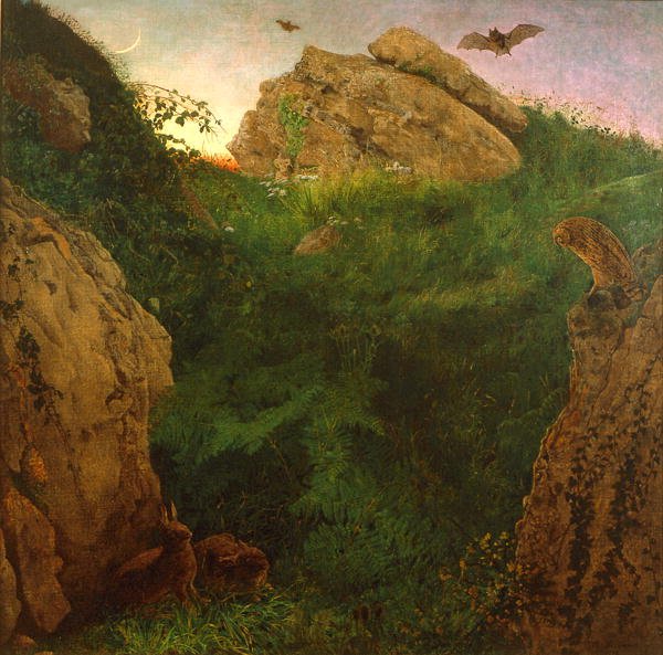 Twilight (olja på duk) av William J. Webbe or Webb