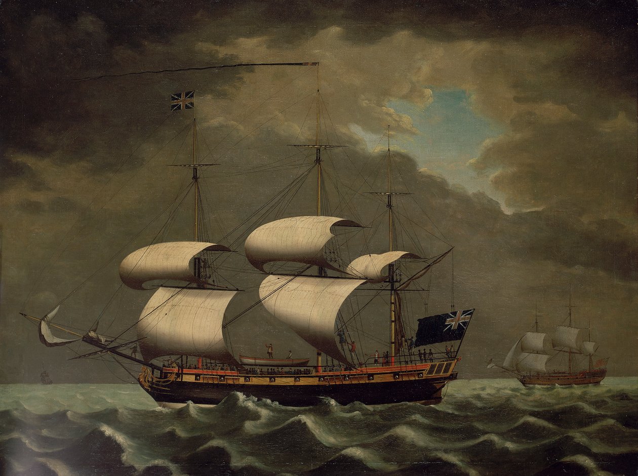 Slavskepp, ca 1780 (olja på duk) av William Jackson