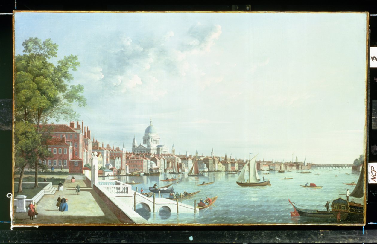 Themsen från Somerset House, tittar nedströms av William James
