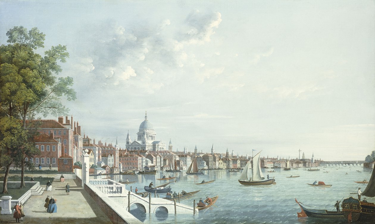 Themsen från Somerset House, tittar nedströms av William James