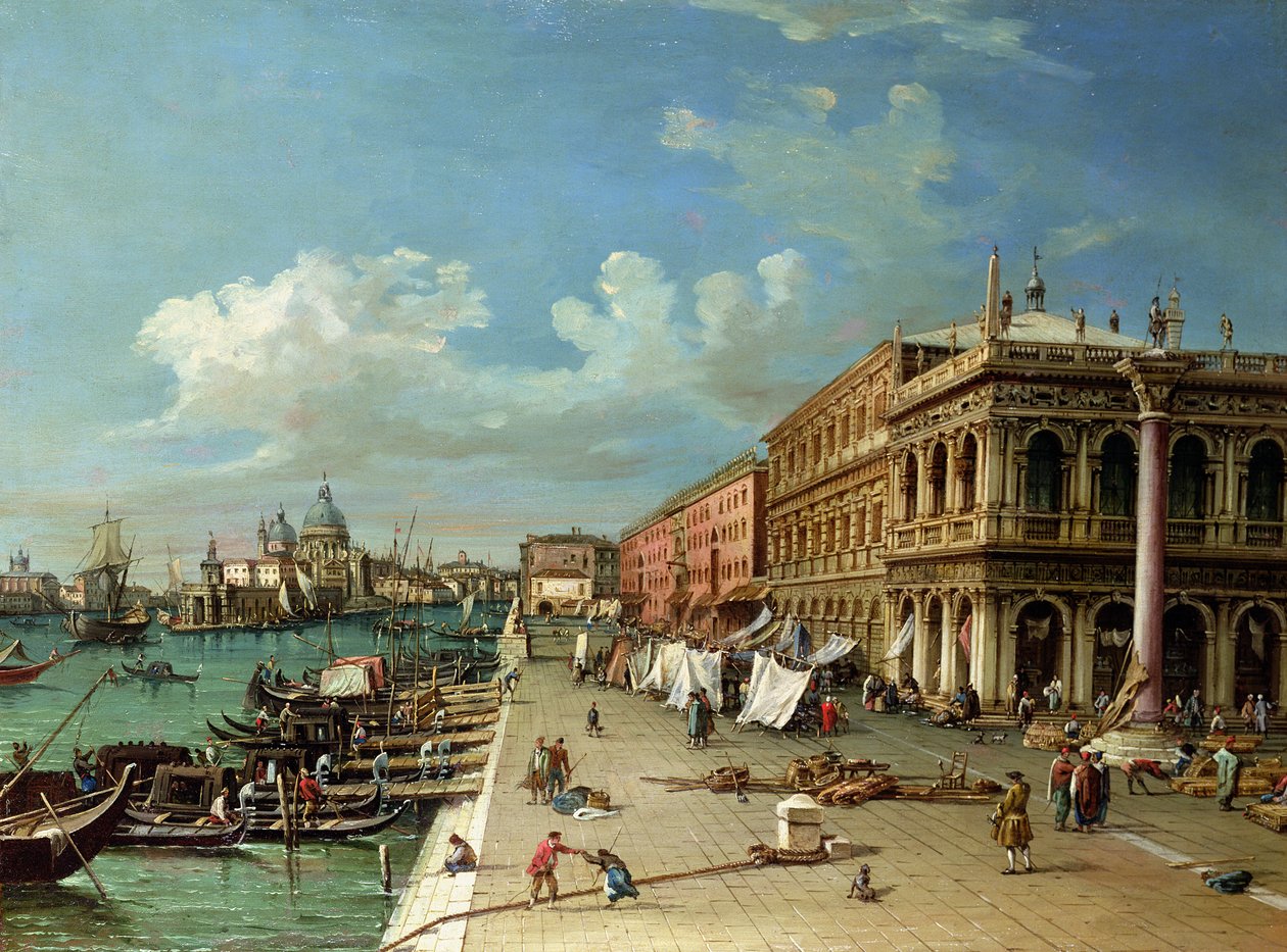 Utsikt över Molo mot ingången till Canal Grande, Venedig av William James