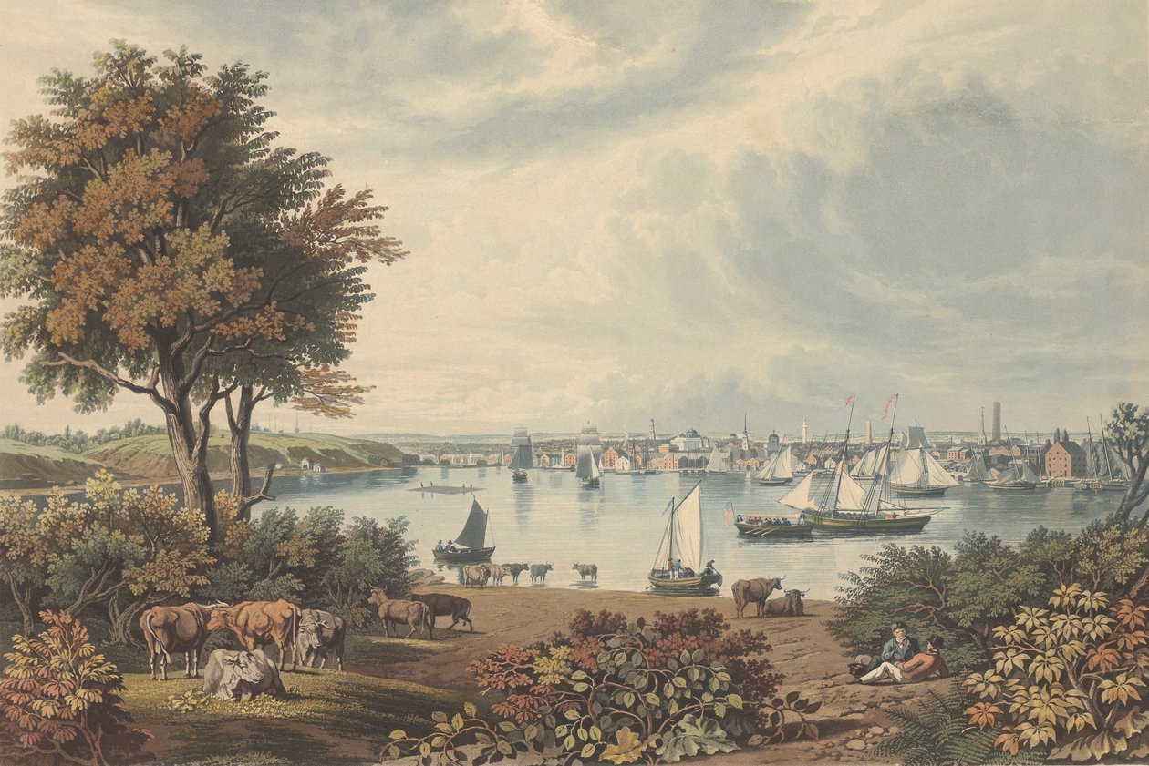 Baltimore tagen nära Whetstone Point, publicerad 1831. av William James Bennett