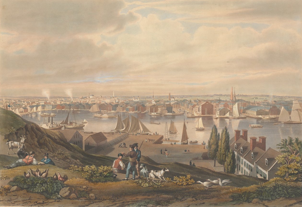 Baltimore från Federal Hill, publicerad 1831. av William James Bennett