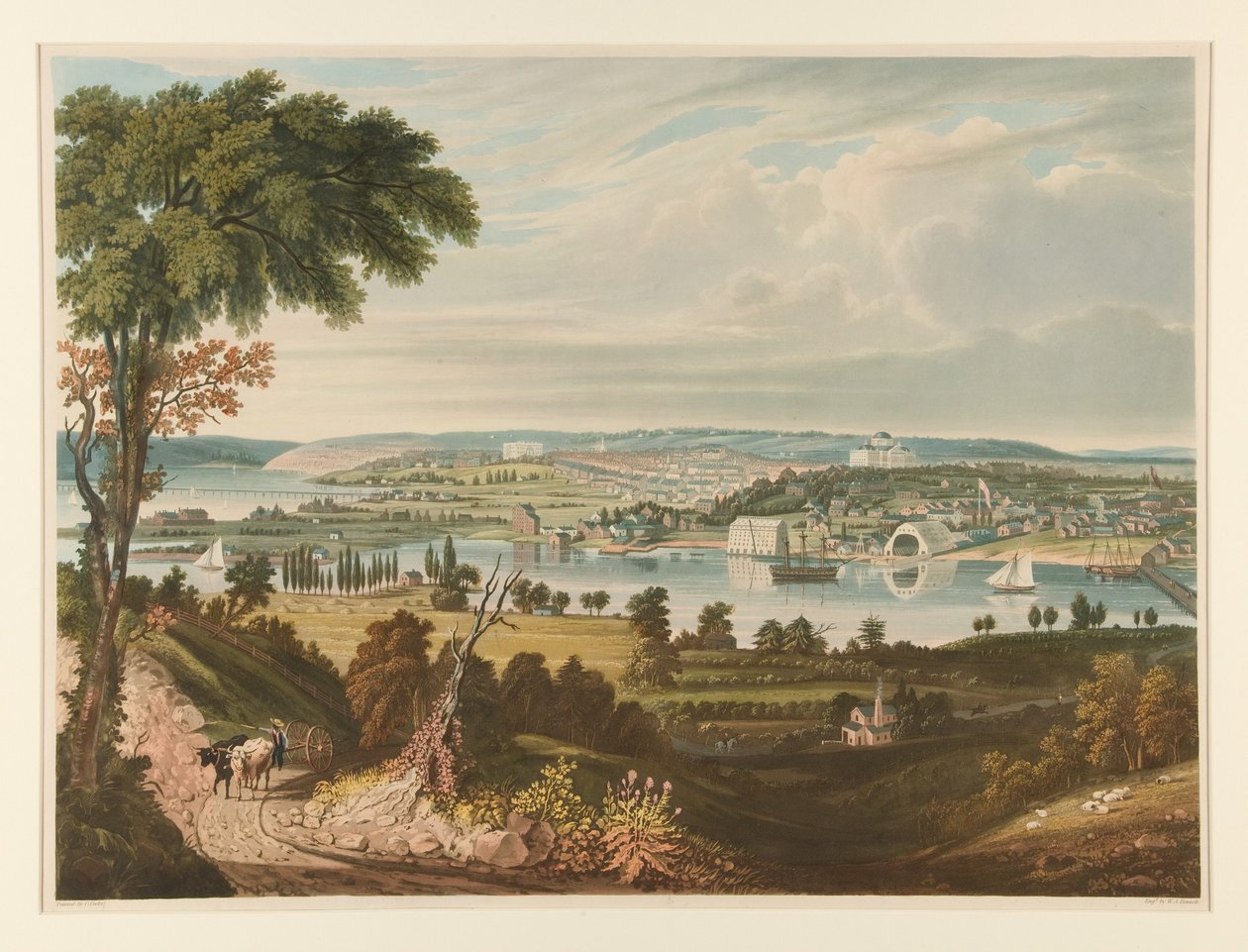 Washington sedd från andra sidan flottans varv av William James Bennett