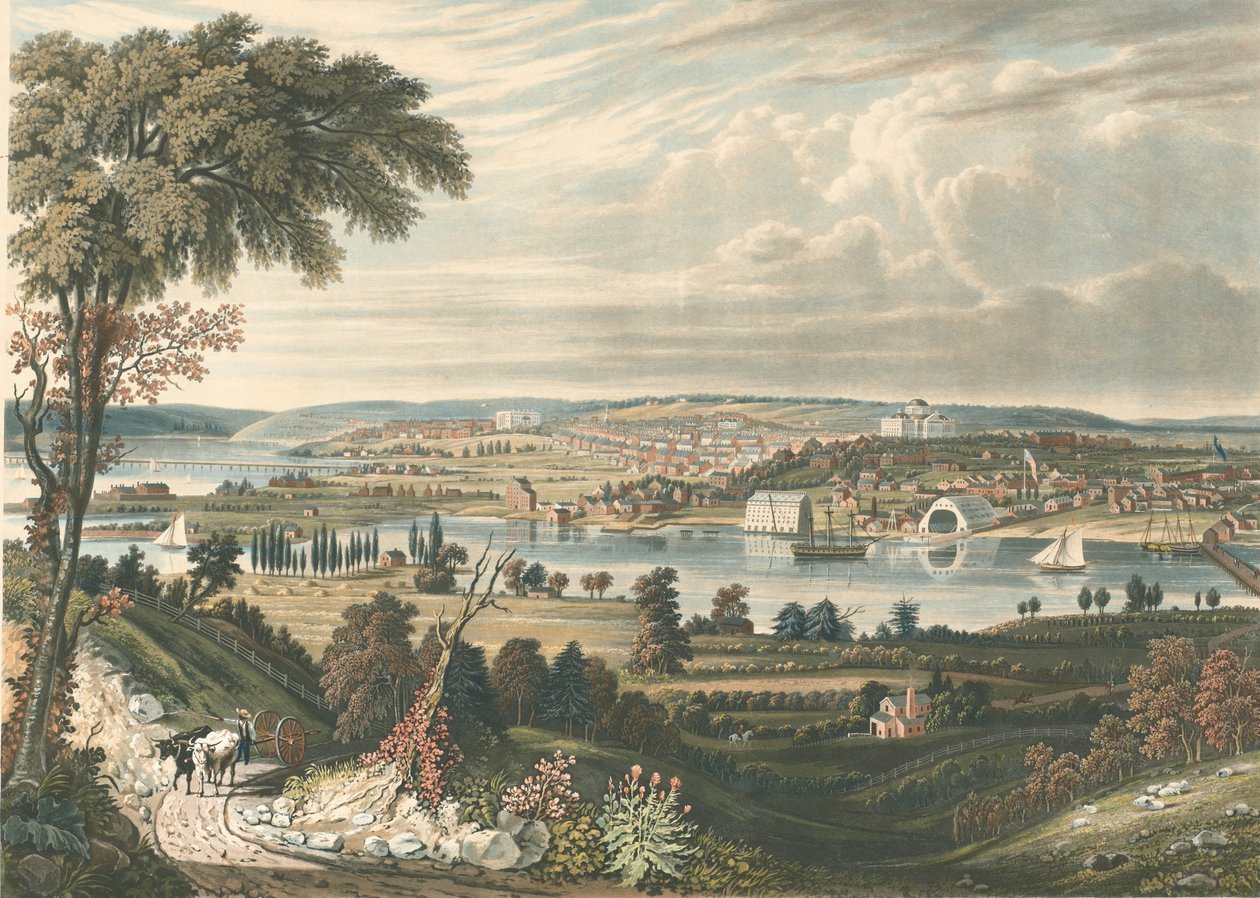 City of Washington: From beyond the Navy Yards, publicerad 1834. av William James Bennett