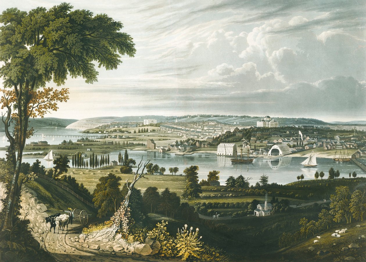 Staden Washington från andra sidan Navy Yard av William James Bennett
