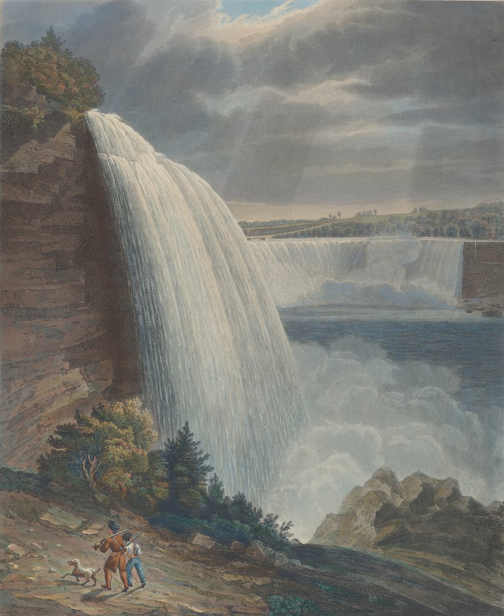 Niagarafallen från Foot of Staircase, 1829. av William James Bennett