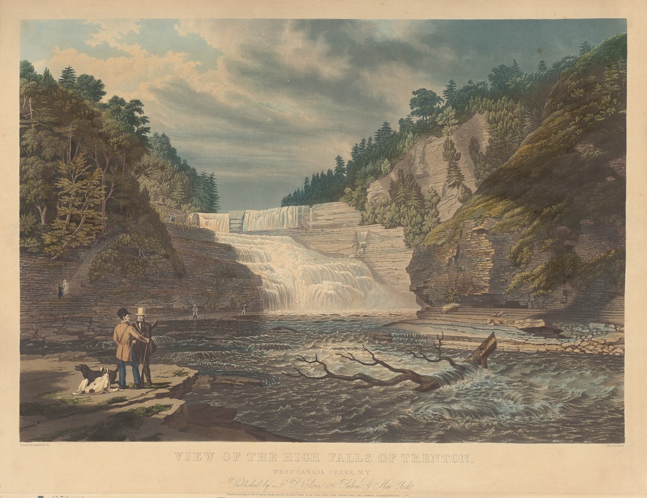 Utsikt över High Falls of Trenton: West Canada Creek, N.Y. av William James Bennett
