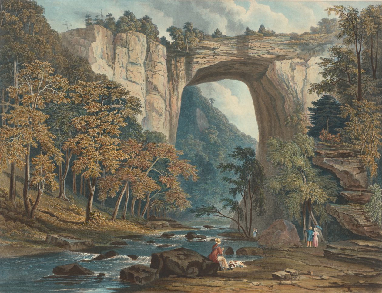 Utsikt över den naturliga bron, 1835. av William James Bennett