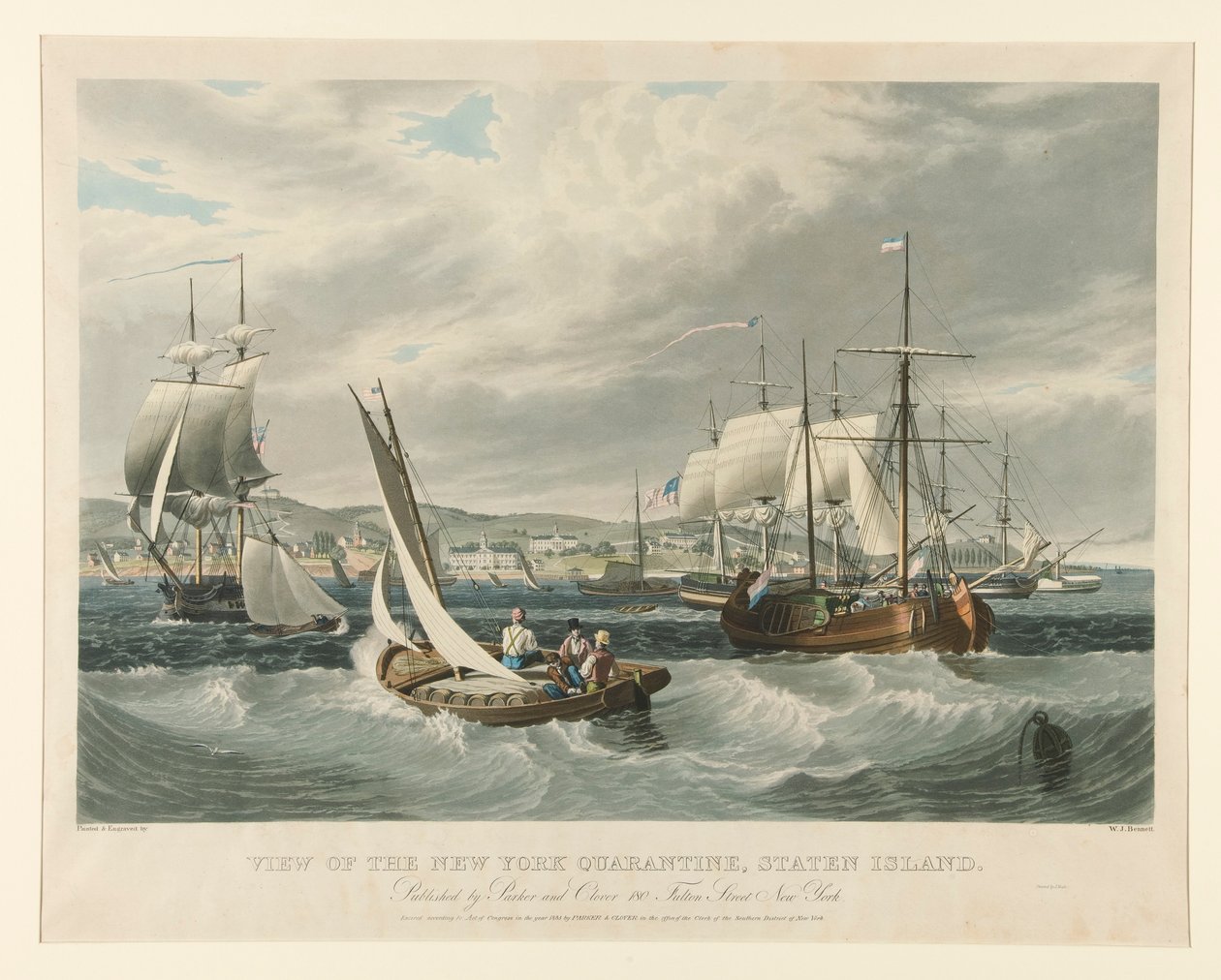 Utsikt över New York Quarantine, Staten Island. av William James Bennett