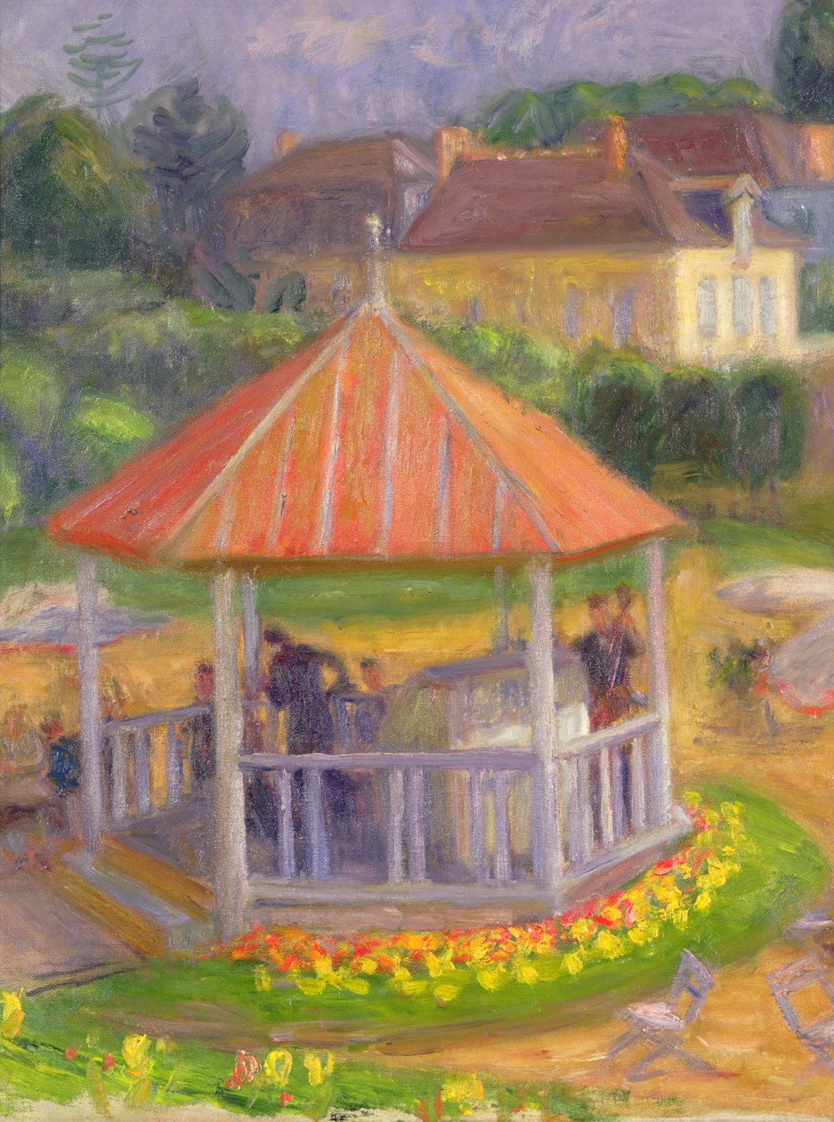 Bandstand (olja på duk på kartong) av William James Glackens
