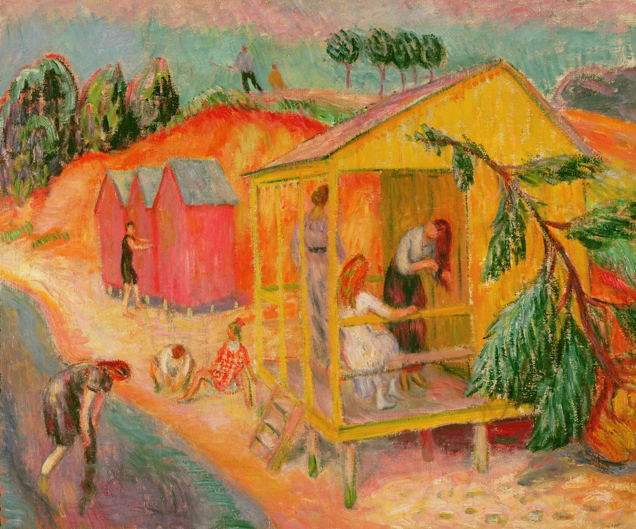 Badhus (olja på duk) av William James Glackens