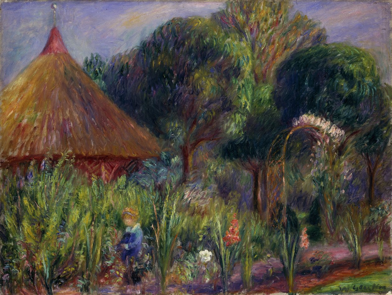 Lenna av ett sommarhus, ca 1917 (olja på duk) av William James Glackens