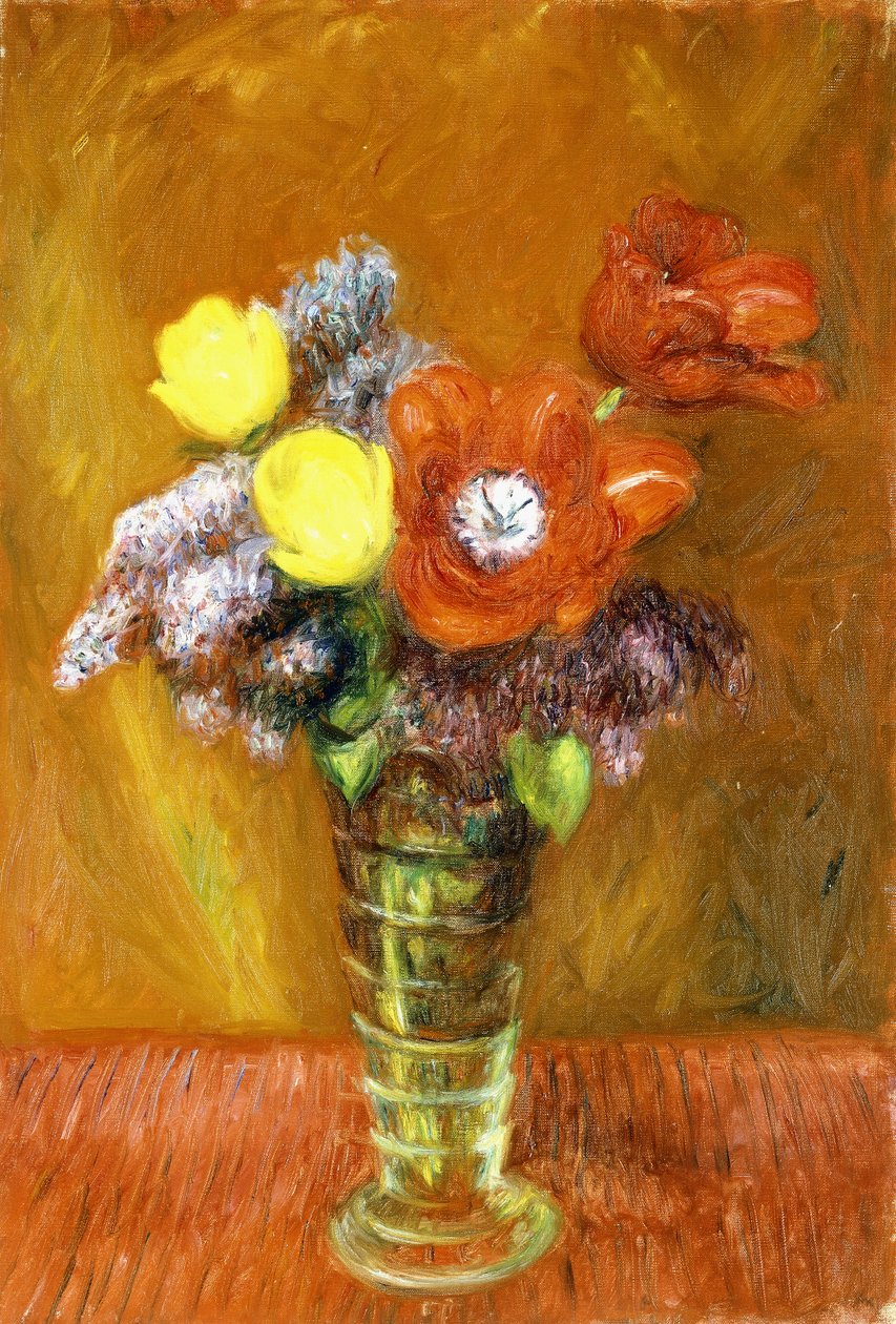 Syrener och tulpaner av William James Glackens
